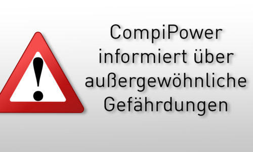 Warnung, dass Compipower über außergewöhnliche Gefährdungen informiert